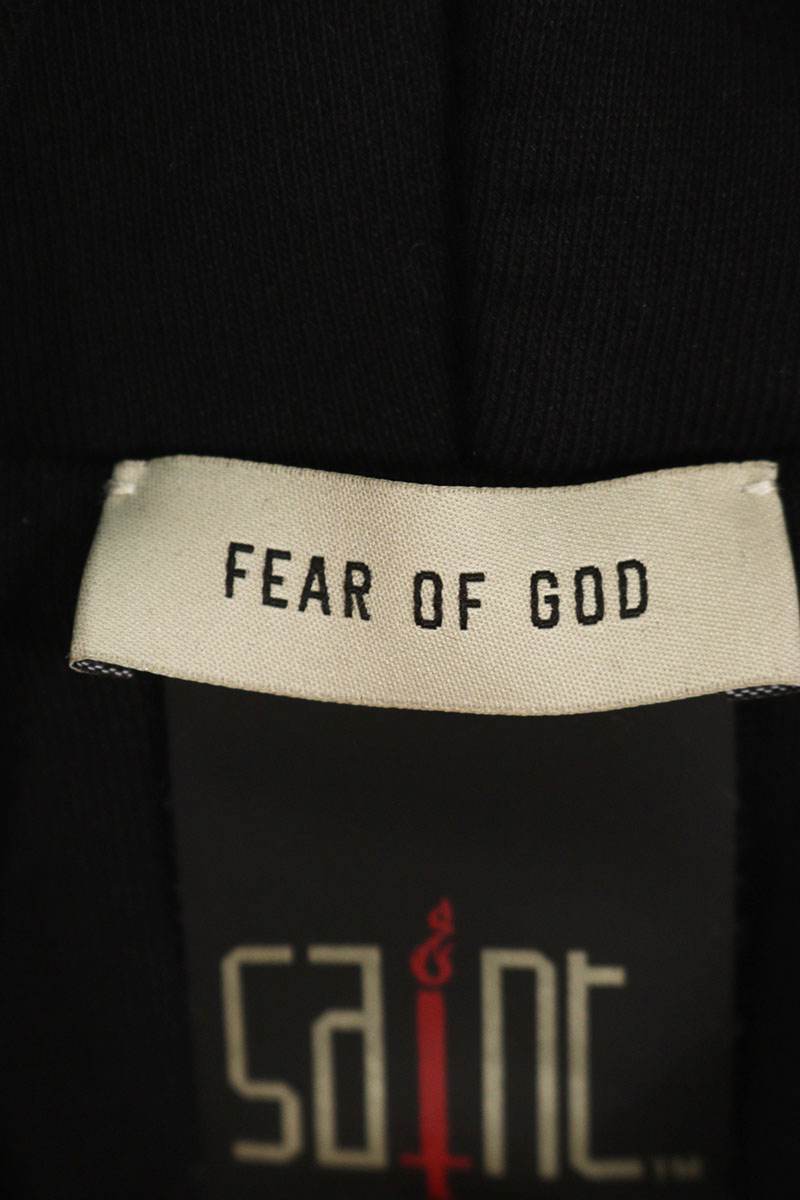 Saint Michael x Fear of God Print Pullover Hoodie Black Size 2