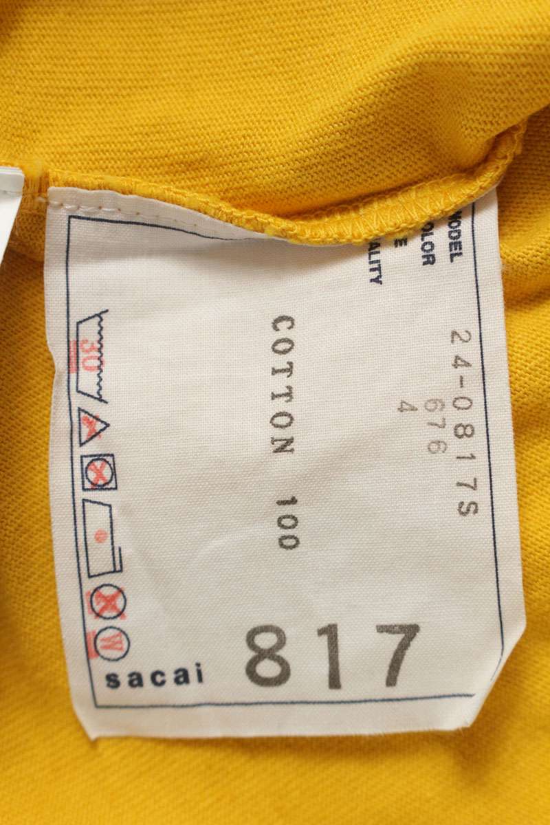 Sacai Print T-Shirt Yellow Size XL