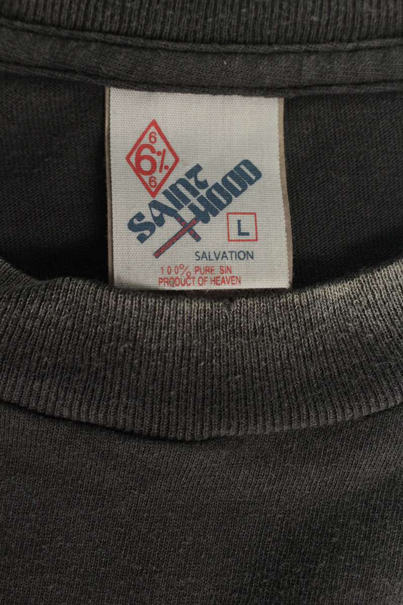 Saint Michael Vintage Logo Print Long Sleeve T-Shirt Gray Size L