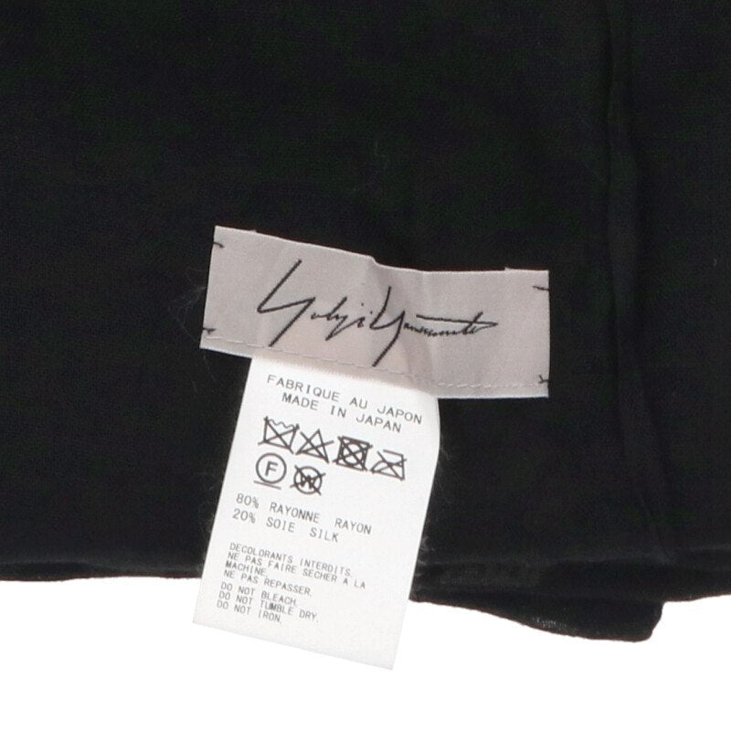 Yohji Yamamoto Rayon silk scarf Black