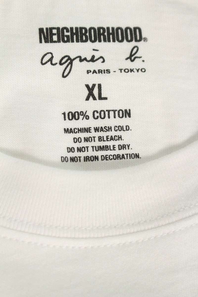 agnes b. x Neighborhood Print Long Sleeve T-Shirt White Size XL