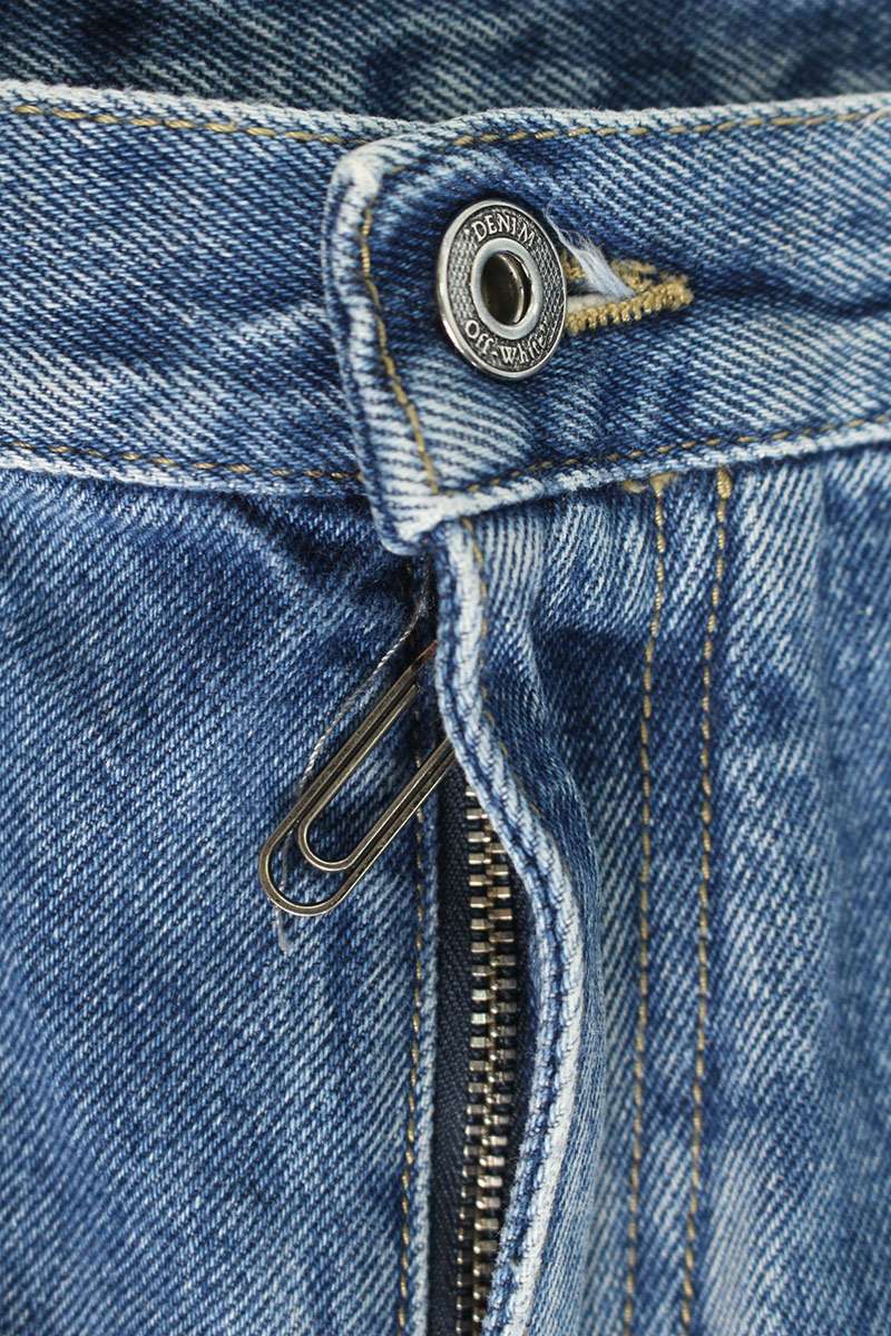 Off-White 21AW Print Denim Pants Blue Size 31