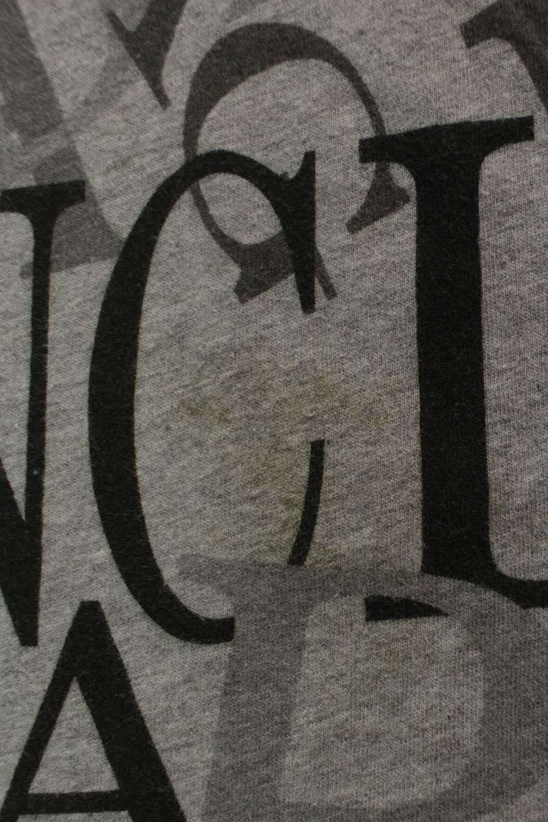 Balenciaga Logo Embroidered All-Over Print T-Shirt Gray x Black Size XL