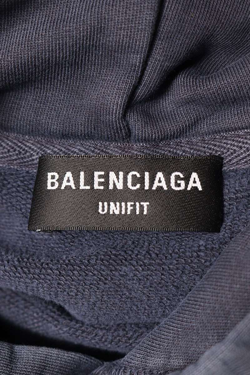 Vintage Balenciaga Tops - BALENCIAGA 22SS Logo Print Hoodie Blue Size M - Authentic Archive