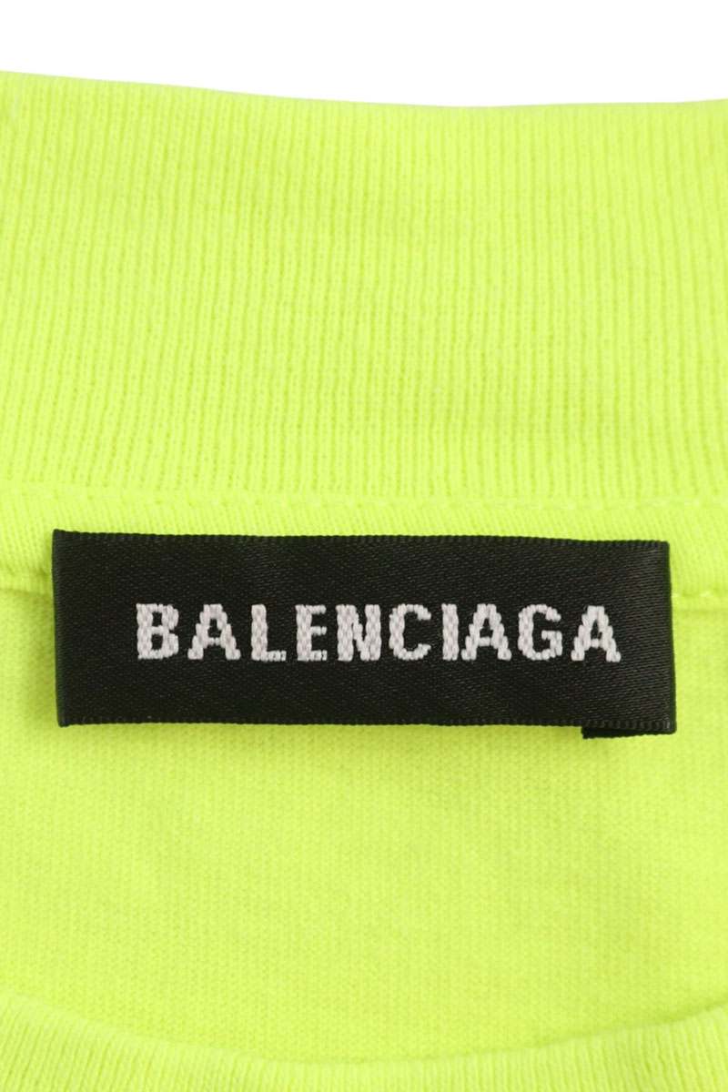Balenciaga Logo Embroidered T-Shirt Yellow Size XS