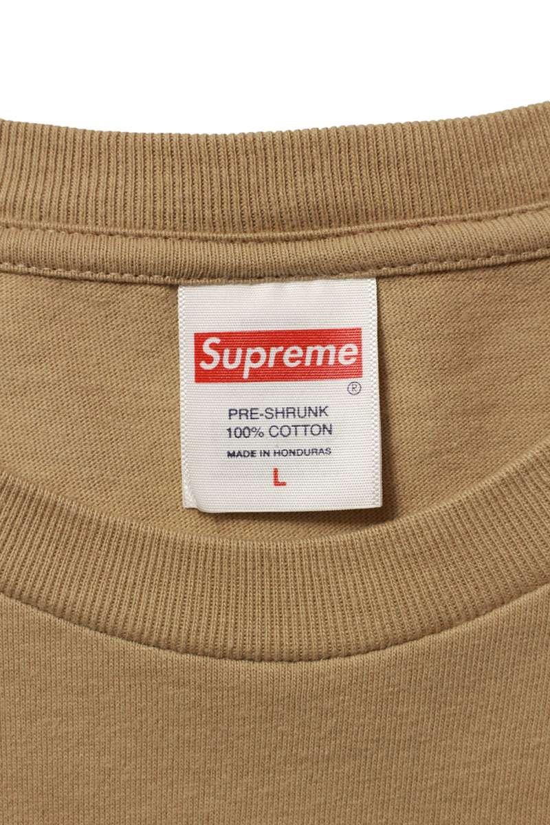 Supreme 25AW Box Logo Stick Tee Front Print T-Shirt Brown Size L