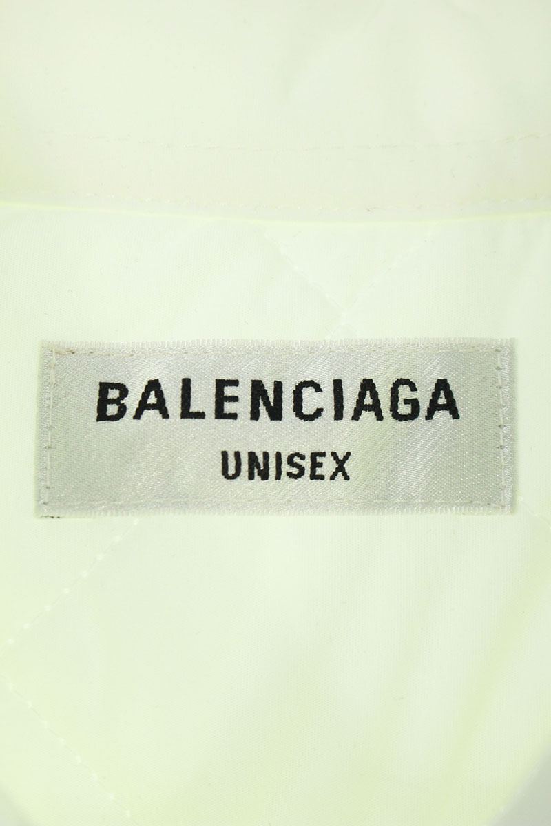 BALENCIAGA Logo Embroidered Shirt Jacket White Size XS
