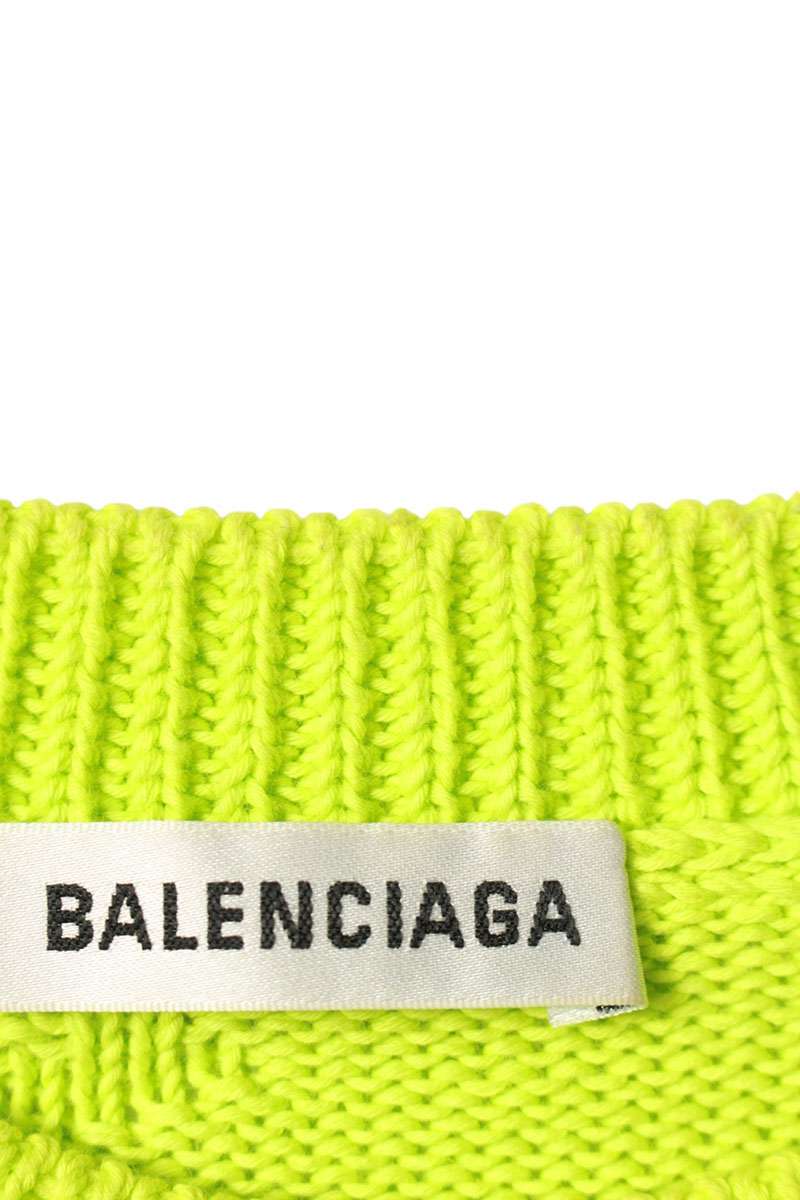 Balenciaga Logo Jacquard Knit Sweater Green Size XS