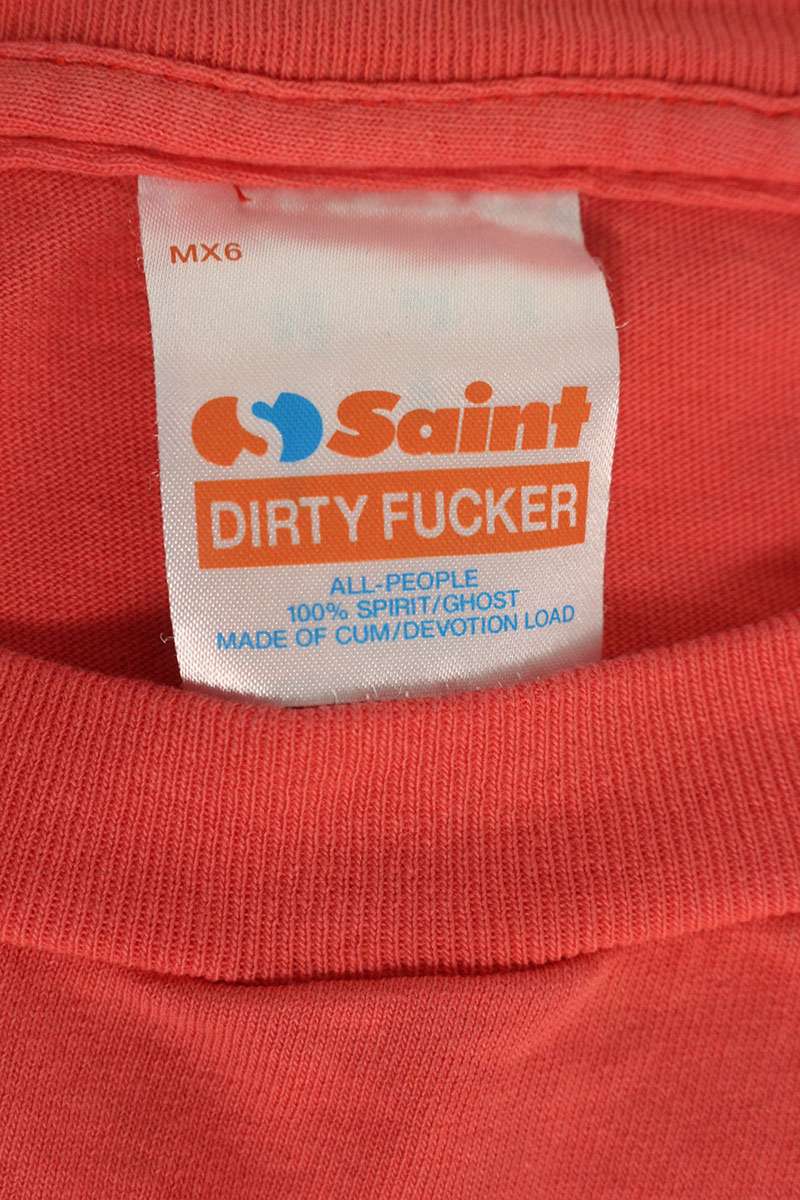 Saint Michael 25SS Distressed T-Shirt Red Size L