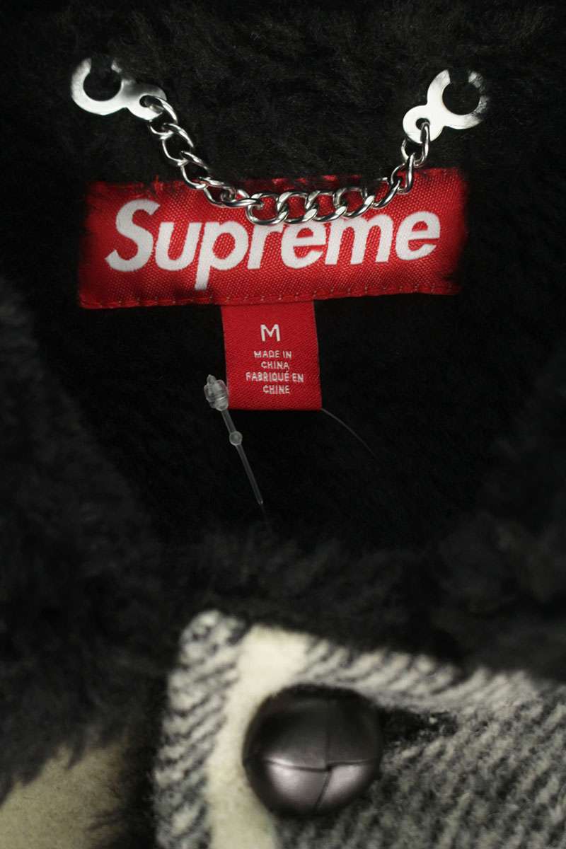 Supreme 25AW Plaid Car Coat White x Black Size M