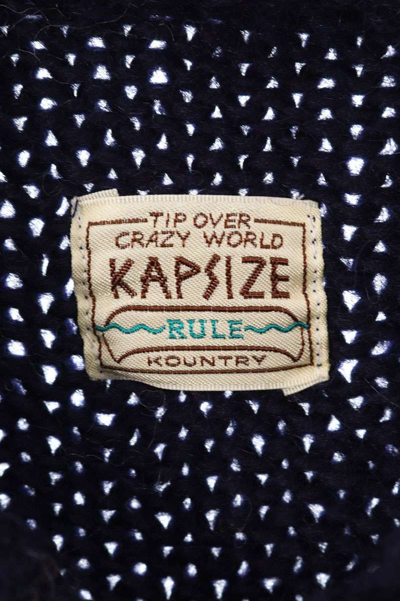 Kapital 25AW Hand Knit Peckish Trout Zip Cardigan Zip Up Blouson Blue Size S