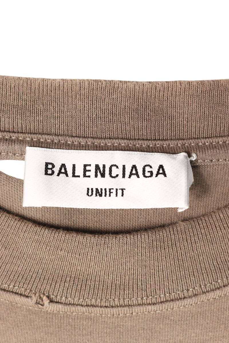 Balenciaga Logo Print T-Shirt Brown Size XS