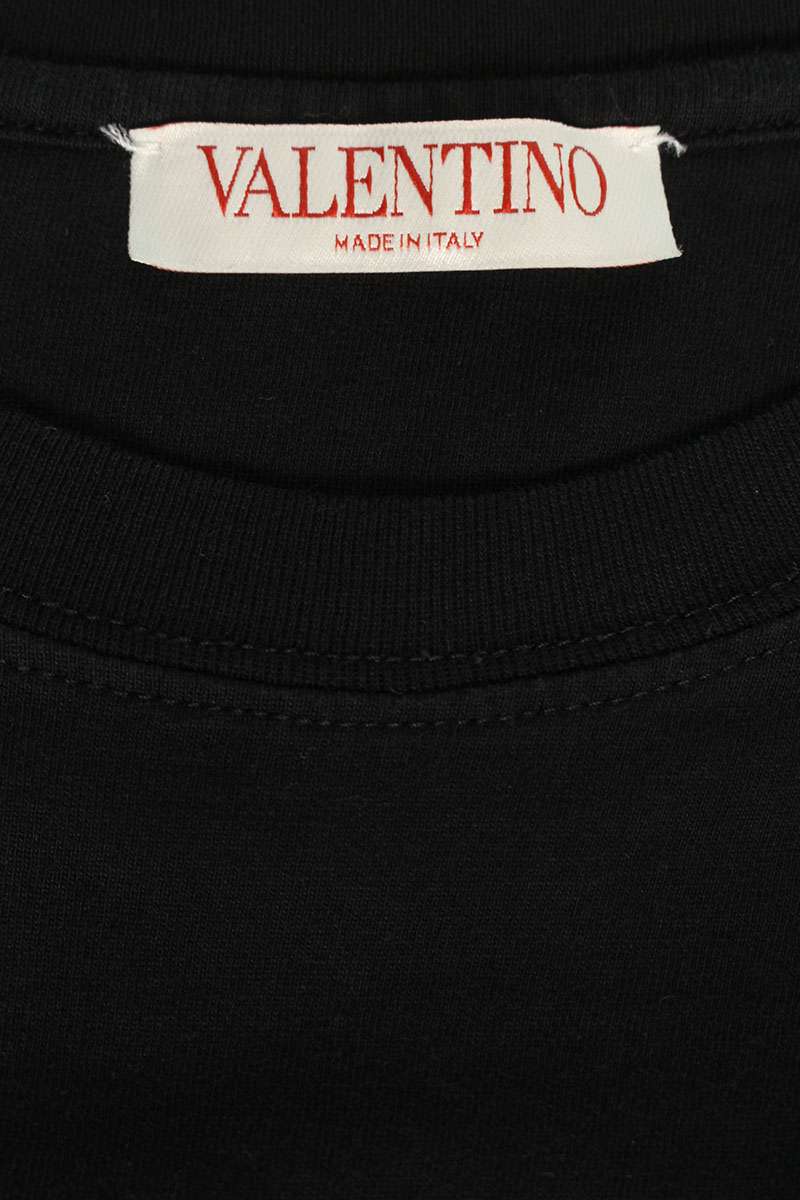 Valentino Logo Patchwork T-Shirt Black Size XS