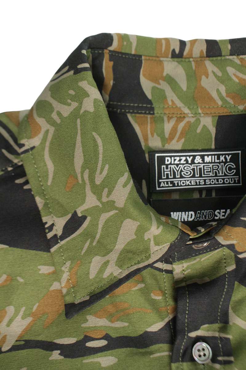 Hysteric Glamour x WIND AND SEA Logo Camo Long Sleeve Shirt Green Size L