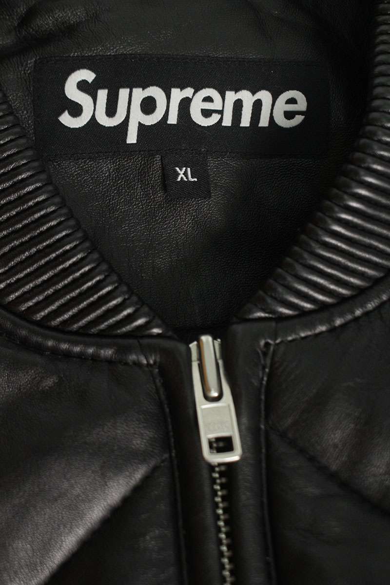 Supreme 22AW Quilted Leather Work Jacket Black Size XL