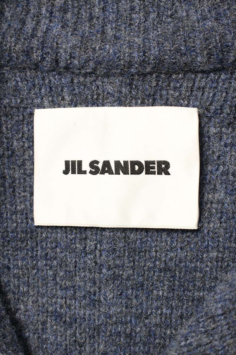 JILSANDER Long Knit Jacket Blouson Blue Size M