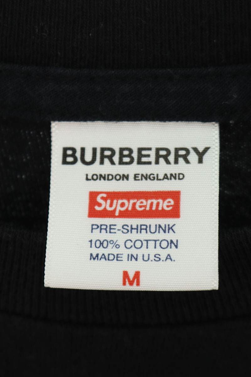 Vintage Supreme Tops - SUPREME x Burberry 22SS Burberry Box Logo Tee Logo T-Shirt Black Size M - Authentic Archive