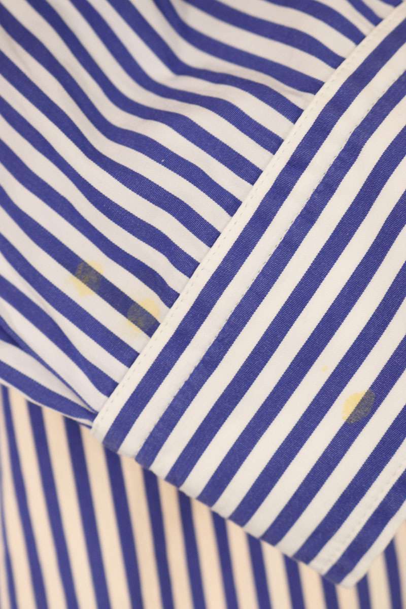 Balenciaga Striped Long Sleeve Shirt Yellow x Blue x White Size S