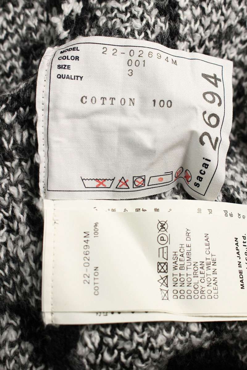 Sacai 22SS Knit Sweater Black Size L