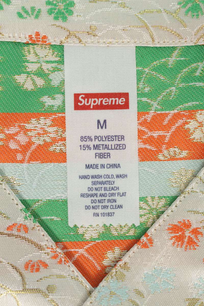 SUPREME Floral Jacquard Baseball Jersey White Size M