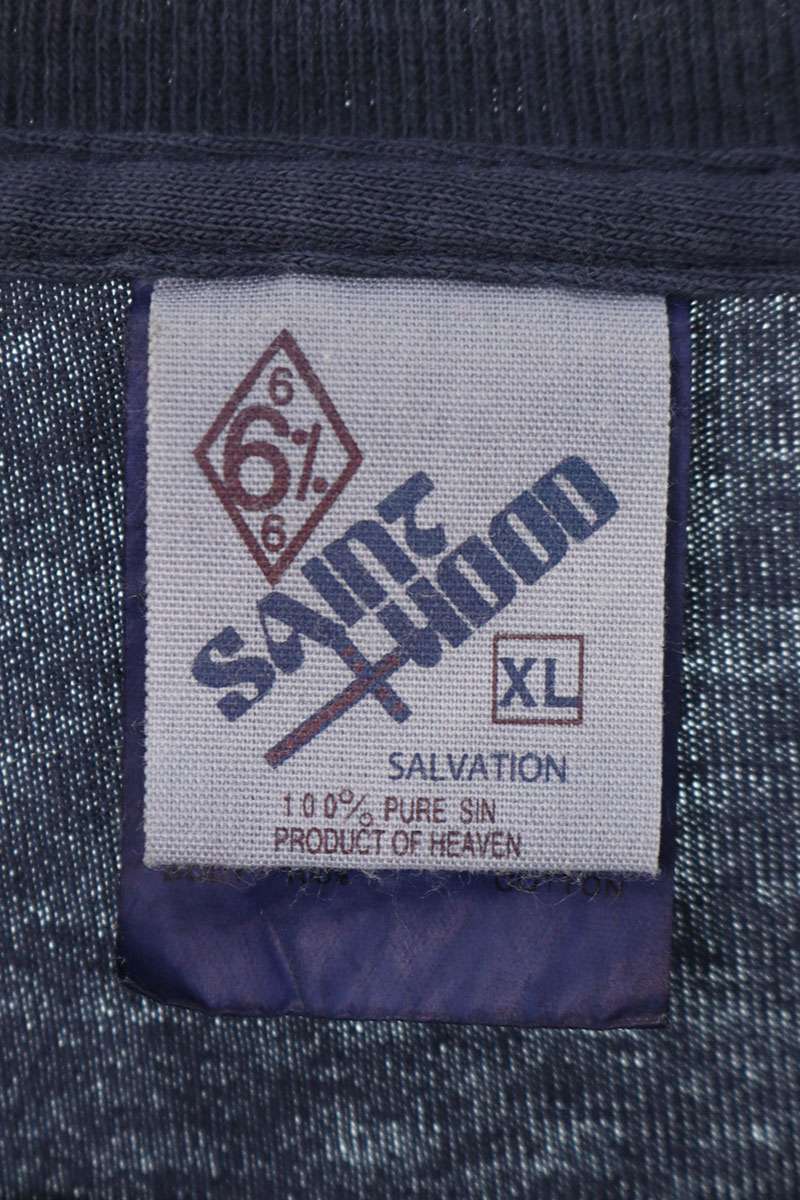 Saint Michael 25SS Vintage Print T-Shirt Blue Size XL