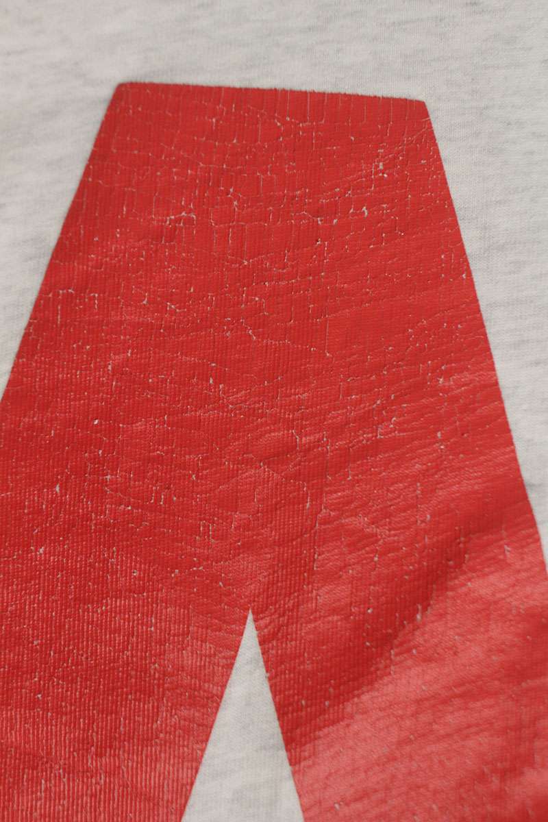 Balenciaga Connected Distressed Long Sleeve T-Shirt Gray x Red Size XS