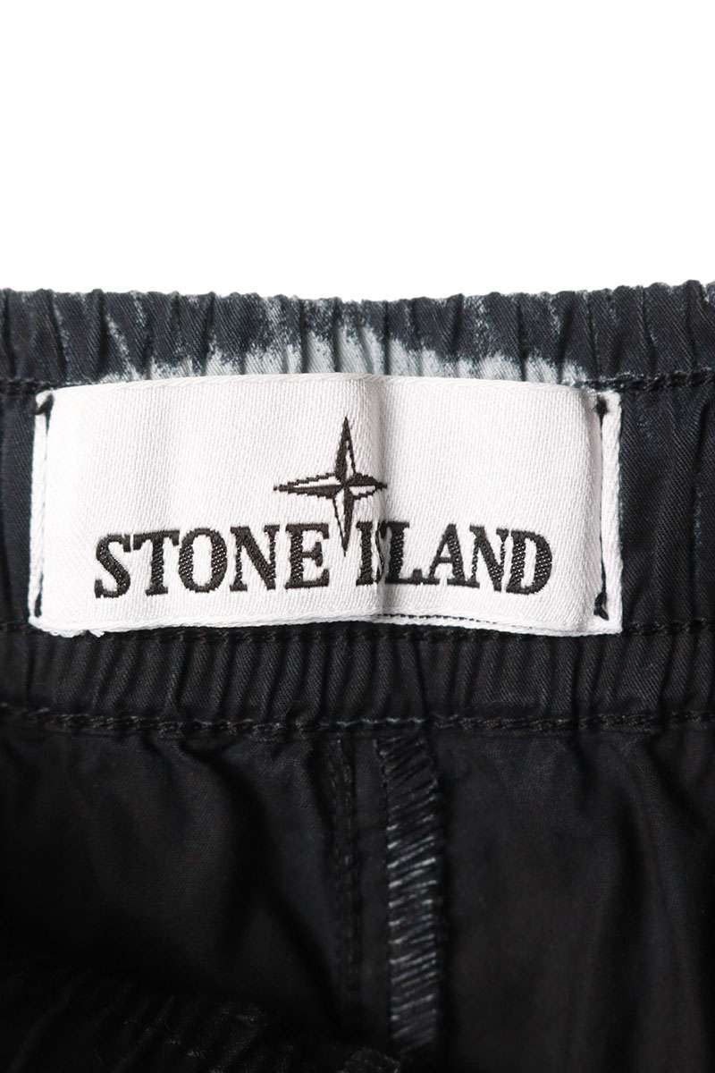 STONEISLAND 23SS Spray Print Logo Pants Black Size 31