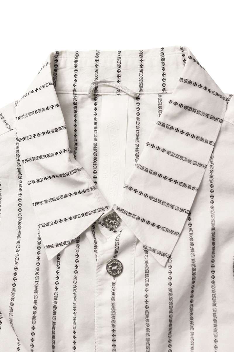 Vintage Chrome hearts Tops - Chrome Hearts Striped Long Sleeve Shirt Size XL - Authentic Archive