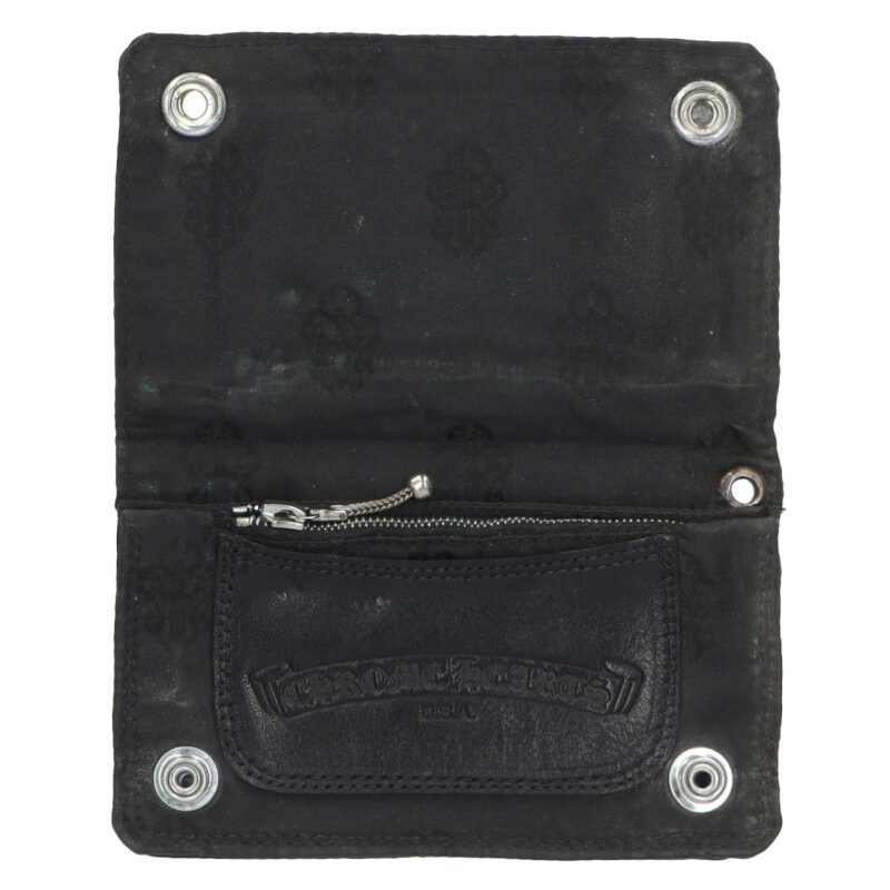 Chrome Hearts Zip Nylon Wallet Black x Silver
