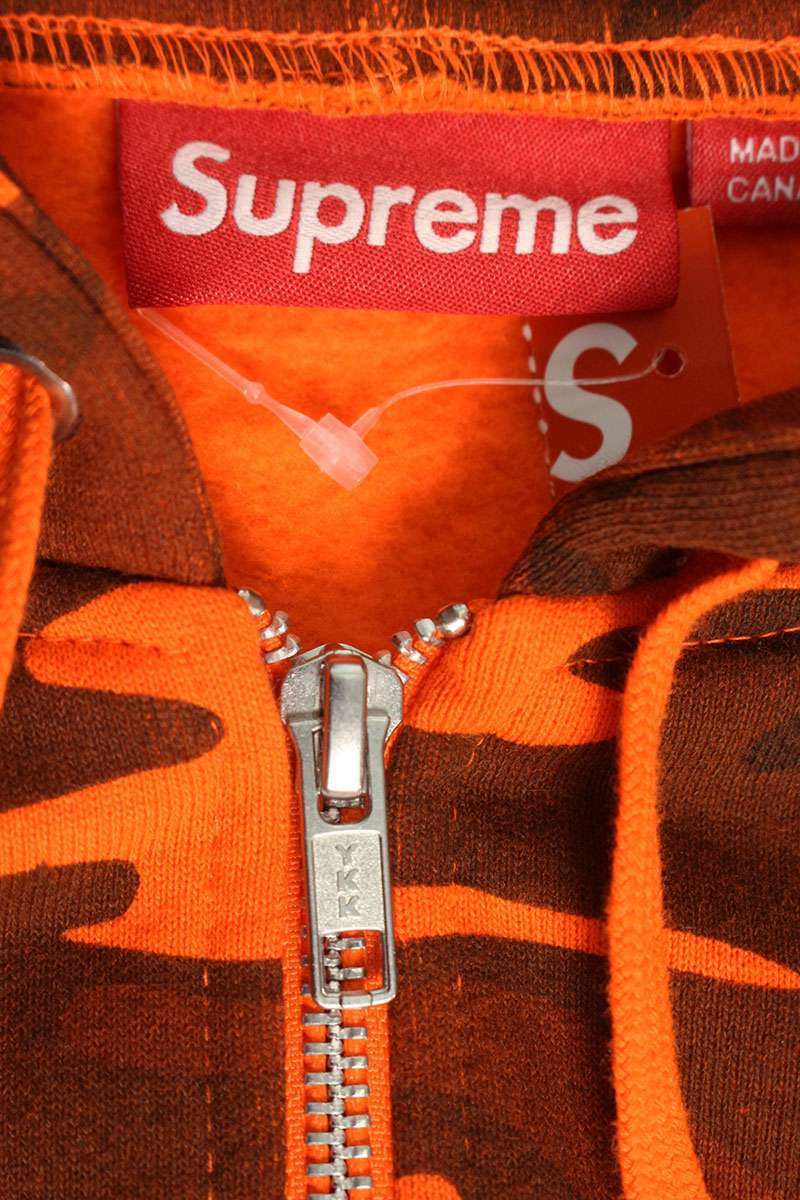 Supreme 25SS Small Box Zip Up Hooded Sweatshirt Orange Size L