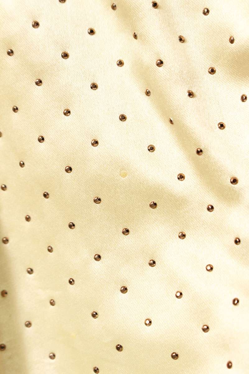 Saint Laurent Paris Silk Stud Blouson Red x Beige Size 46