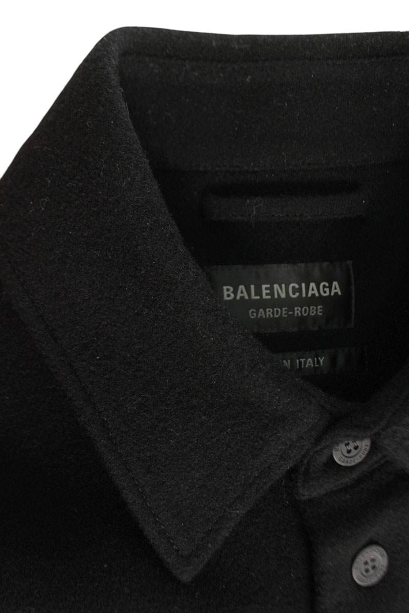 BALENCIAGA Double-Faced Wool Shirt Black Size S