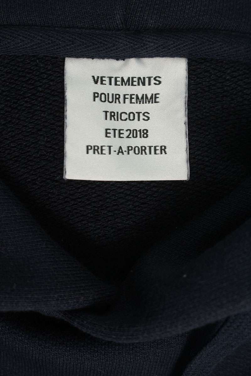 Vetements Logo Pullover Hoodie Blue Size L