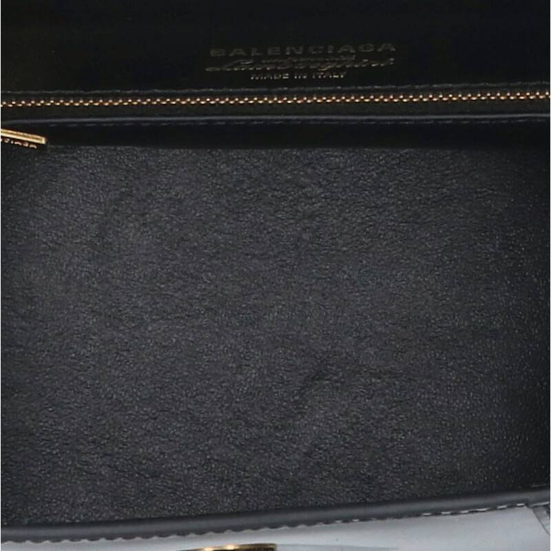 Balenciaga Leather Shoulder Bag Black x Gold
