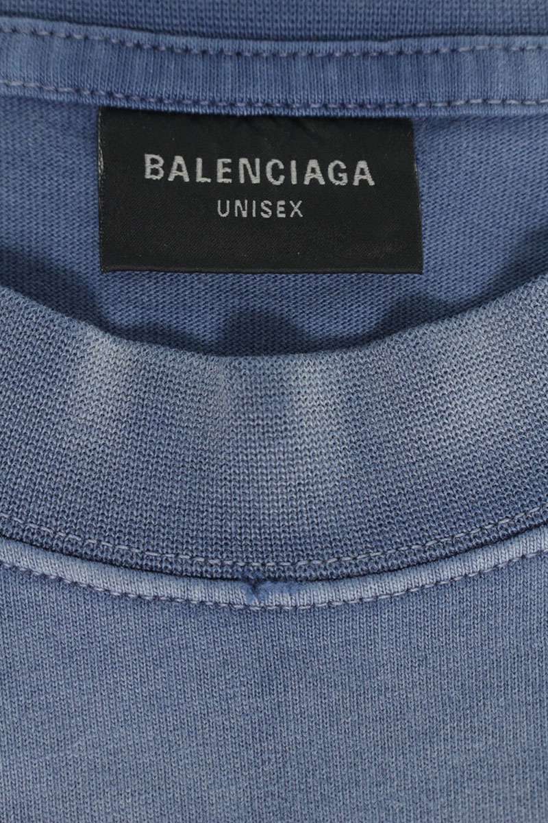 Balenciaga 24SS Logo Oversized T-Shirt Blue Size 2