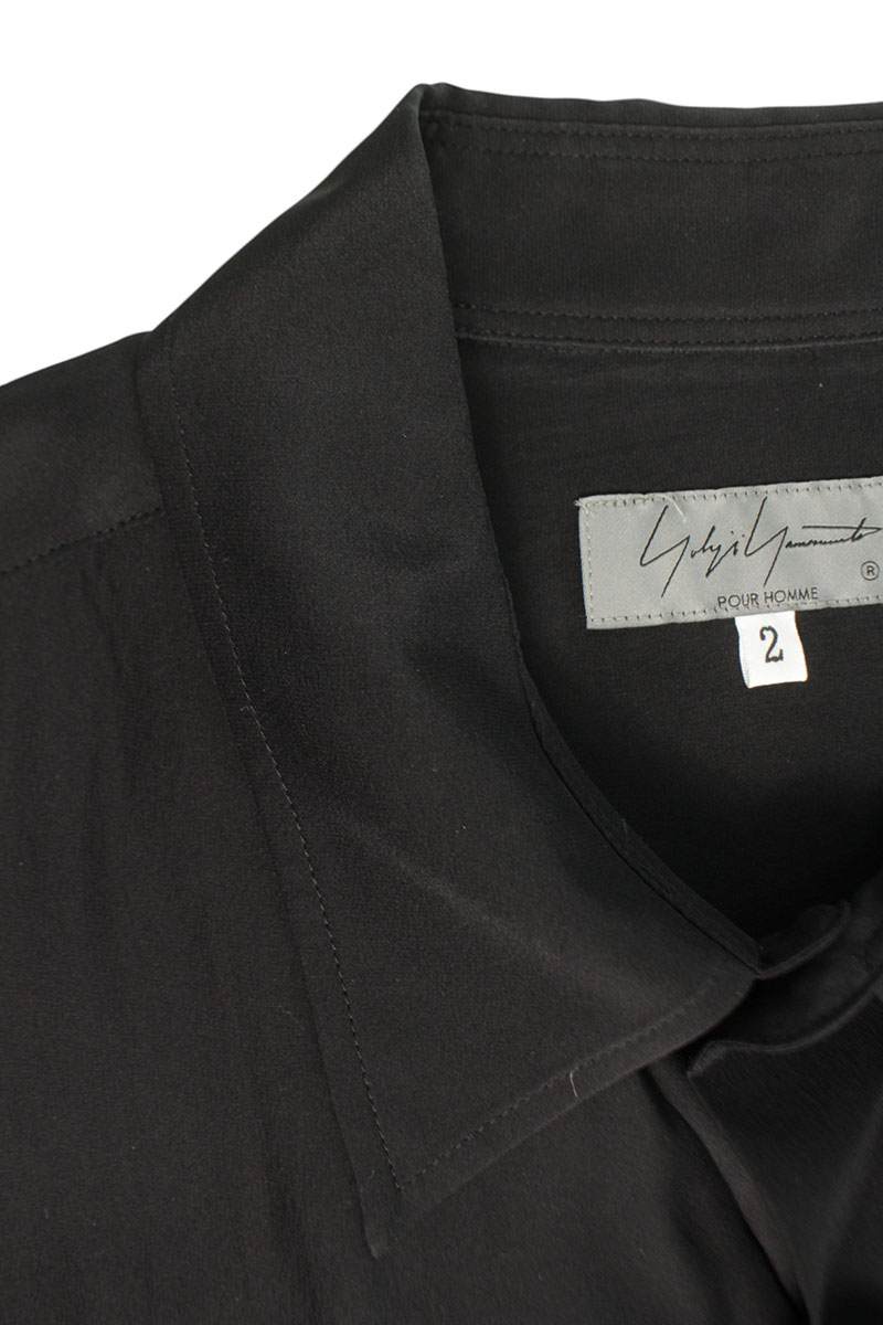 YOHJI YAMAMOTO POUR HOMME 22SS Print Long Sleeve Shirt Black Size 2