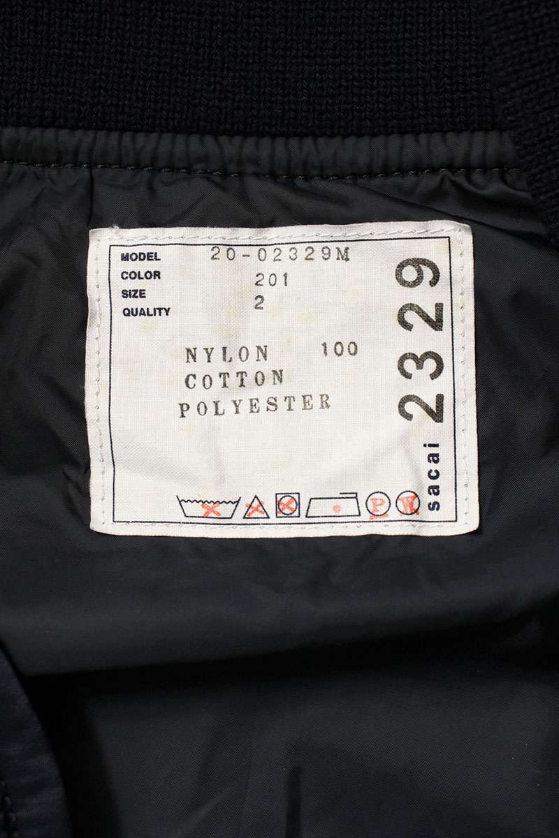 Sacai 20AW MA-1 Jacket Blue Size M