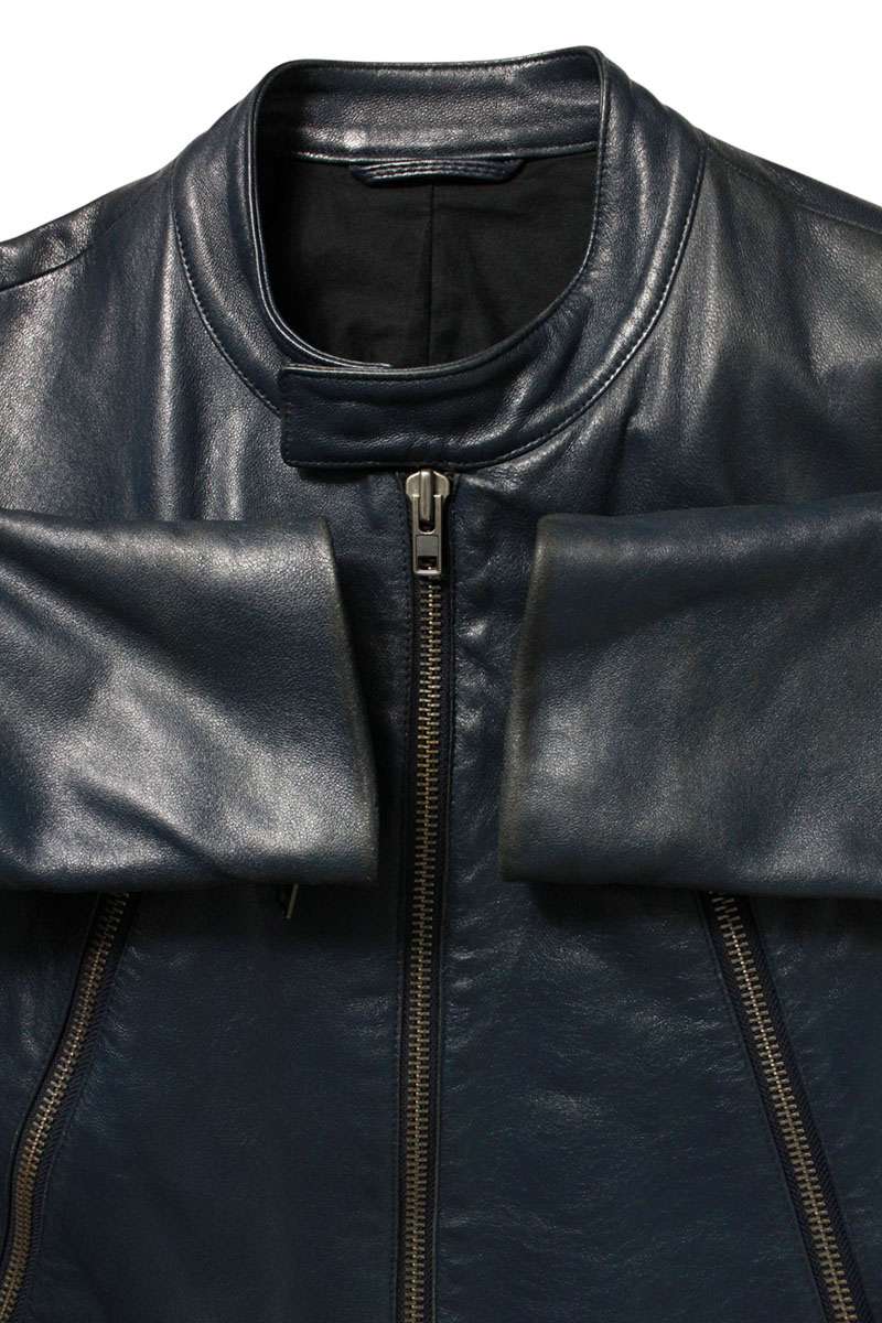 Maison Martin Margiela 07AW Leather Jacket Blue Size XS