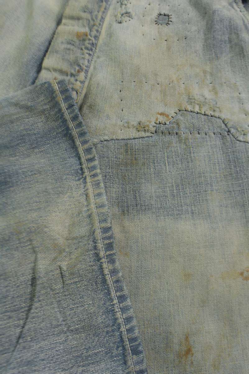 SAINT MICHAEL 25AW Painted Denim Pants Blue Size 32
