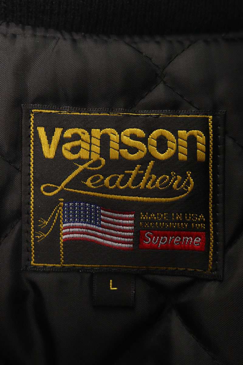 SUPREME 24AW Vanson Leather Hooded Jacket Black Size L