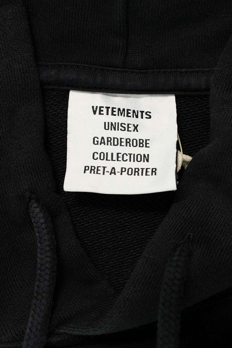 Vetements 25AW COF LOGO OVERSIZED Pullover Hoodie Black Size XS