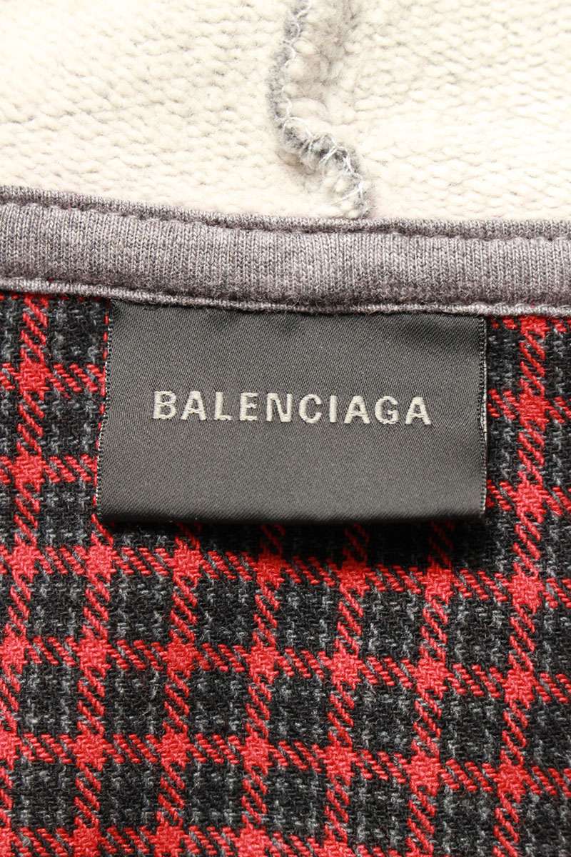 Balenciaga HOODED HYBRIT OUTERWEAR Distressed Long Sleeve Shirt Size S
