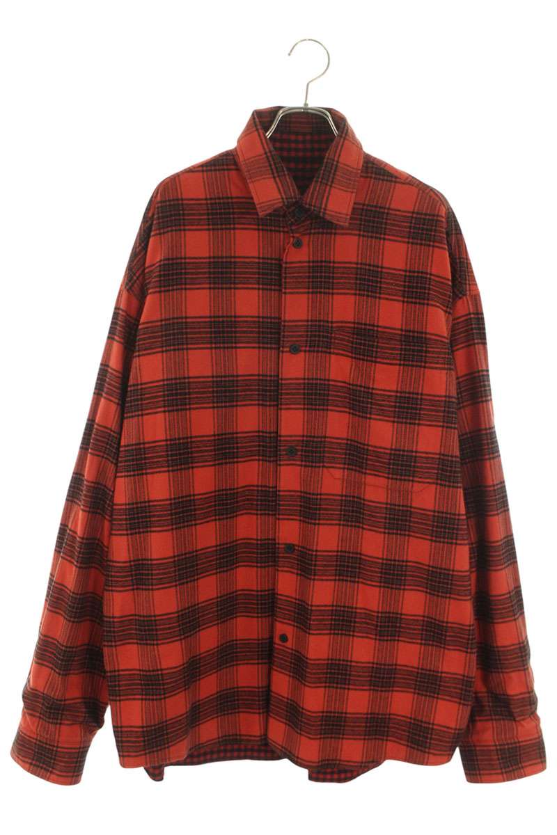 Balenciaga Long Sleeve Shirt Red x Black Size XS