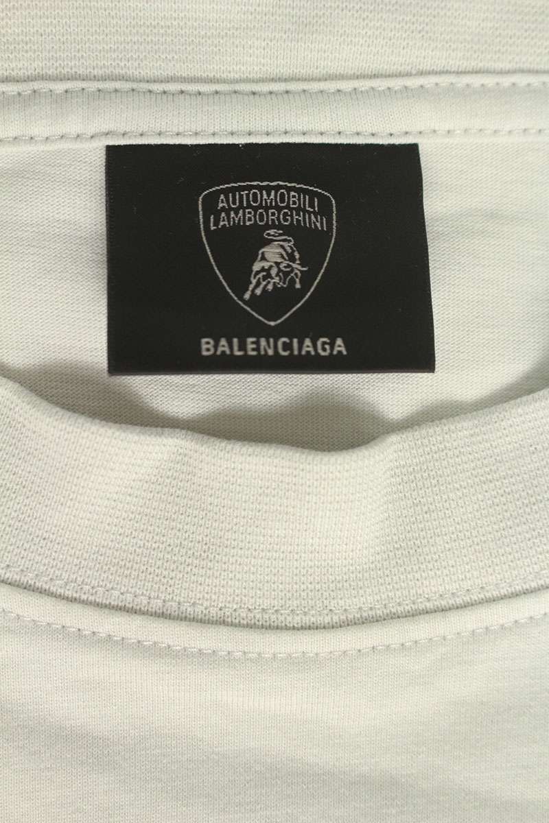 Balenciaga 25AW Logo Print Long Sleeve T-Shirt Gray Size 4