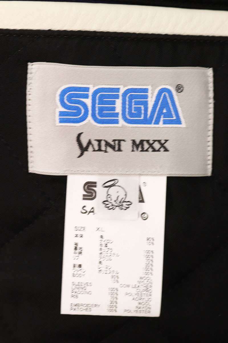 Saint Michael 25AW Leather Jacket Blue x White Size XL