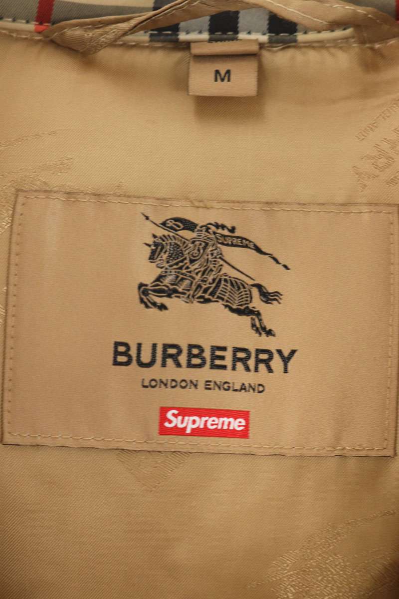 Supreme x Burberry 22SS Shearling Collar Down Puffer Jacket Beige Size M