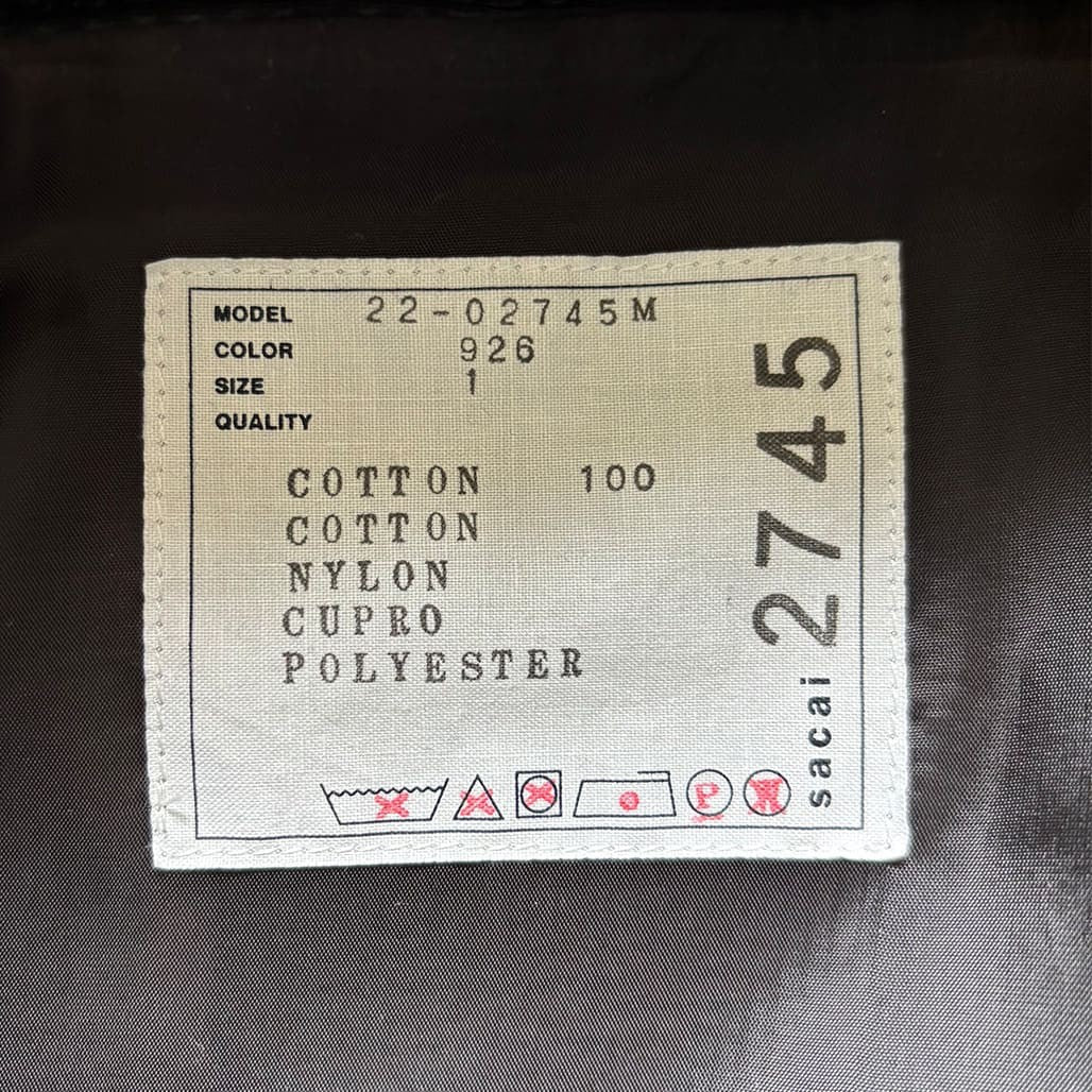 SACAI 22SS Blouson Black Size 1