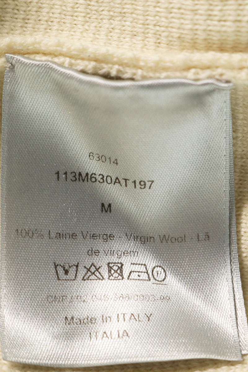 Dior 21SS All-Over Print Knit Sweater White x Silver Size M