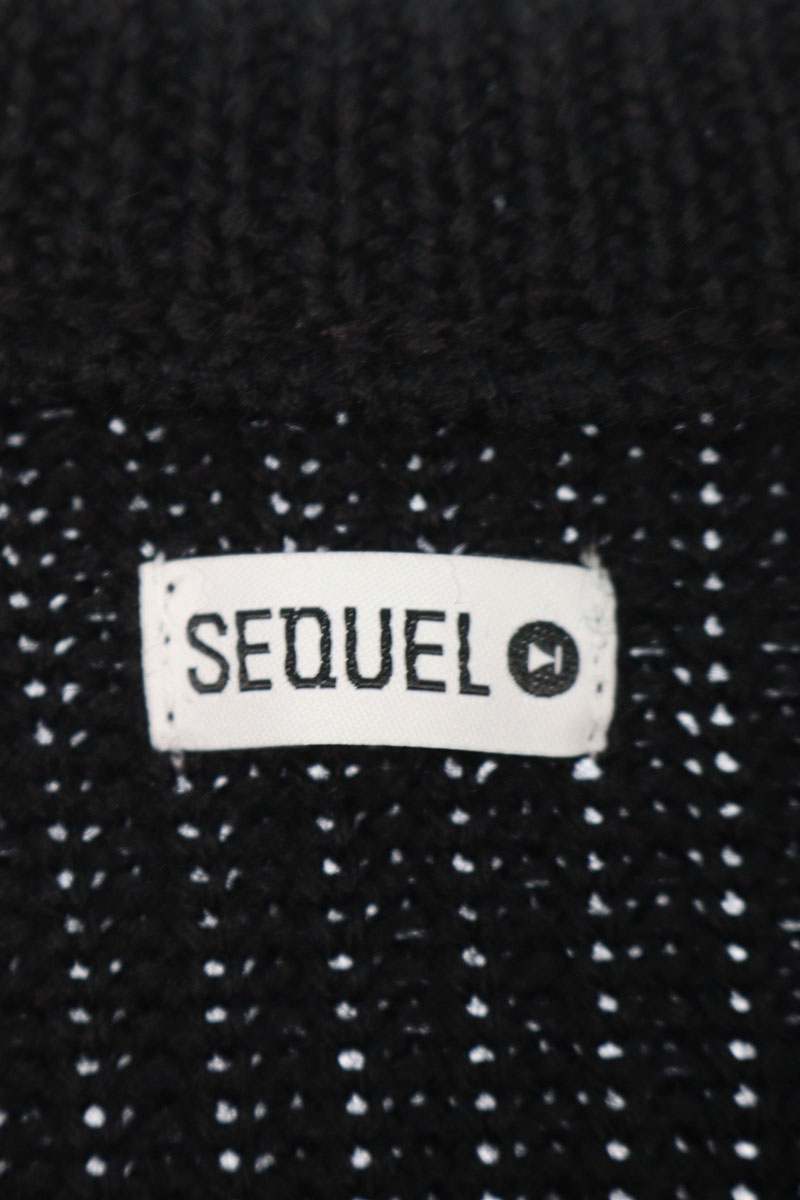 SEQUEL 23AW Logo Embroidered Knit Sweater Black Size S