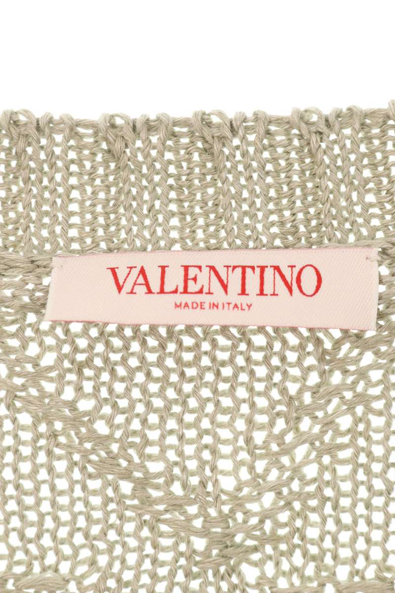 Valentino V-Neck Knit Sweater Beige Size XS